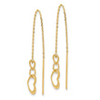 14K Polished Hearts Dangle Threader Earrings