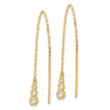 14K Polished CZ Threader Earrings - Birthstone Company