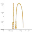 14K Polished CZ Threader Earrings - Birthstone Company