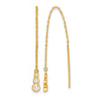 14K Polished CZ Threader Earrings - Birthstone Company