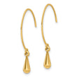 14k Polished Dangle Threader Hook Earrings
