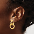 14K Polished Hoop With Dangle Post Earrings
