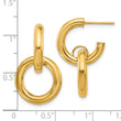 14K Polished Hoop With Dangle Post Earrings