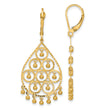14K Polished and Diamond-cut Chandelier Style Dangle Earrings