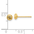 14K Polished and Diamond-cut 4.5mm Button Post Earrings