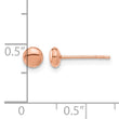 14K Rose Gold Polished 4.5mm Button Post Earrings - Birthstone Company