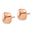 14K Rose Gold Polished 10mm Puffed Square Post Earrings - Birthstone Company
