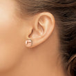 14K Rose Gold Polished 10mm Puffed Square Post Earrings - Birthstone Company