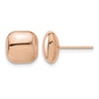 14K Rose Gold Polished 10mm Puffed Square Post Earrings - Birthstone Company