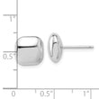 14K White Gold Polished 10mm Puffed Square Post Earrings