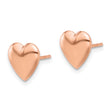 14K Rose Gold Polished Puffed Heart Post Earrings - Birthstone Company