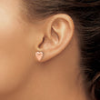 14K Rose Gold Polished Puffed Heart Post Earrings - Birthstone Company