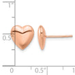 14K Rose Gold Polished Puffed Heart Post Earrings - Birthstone Company