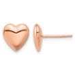 14K Rose Gold Polished Puffed Heart Post Earrings - Birthstone Company