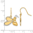 14k and White Rhodium D/C Bee Dangle Earrings