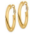 14K Polished Knife Edge Oval Hoop Omega Back Earrings