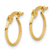14K Polished Knife Edge Hoop Earrings