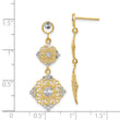 14k Rhodium Diamond-cut Filigree Dangle Earrings