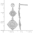 14K White Gold D/C Filigree Medallion Drop Earrings - Birthstone Company
