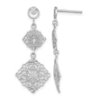 14K White Gold D/C Filigree Medallion Drop Earrings - Birthstone Company