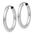 14k White Gold Polished Endless Tube Hoop Earrings
