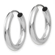 14k White Gold Polished Endless Tube Hoop Earrings