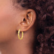 14K Satin and Polished Scalloped Edge Hoop Earrings