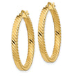 14K Large 3mm Patterned Hoop Earrings