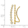 14K CZ Ear Climber Earrings - Birthstone Company