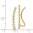 14K CZ Ear Climber Earrings
