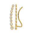 14K CZ Ear Climber Earrings - Birthstone Company