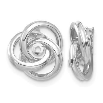 14K White Gold Polished Love Knot Earring Jackets - Birthstone Company