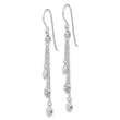 14k White Gold D/C Triple Heart Dangle Shepherd Hook Earrings