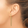 14k Polished and Twisted Bar w/Chain Post Earrings