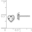 14K White Gold Diamond-Cut Heart Post Earrings