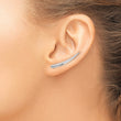 14k White Gold Polished Pointed Ear Climber Earrings - Birthstone Company