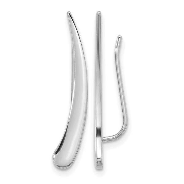 14k White Gold Polished Pointed Ear Climber Earrings - Birthstone Company