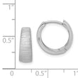 14K White Gold Textured Hoop Earrings