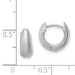 14K White Gold Textured Hoop Earrings