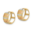 14K with White & Rose Rhodium Hoop Earrings