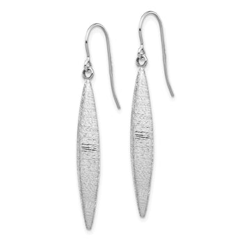 14K White Gold Brushed Dangle Earrings - Birthstone Company