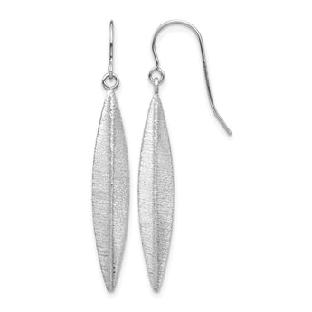 14K White Gold Brushed Dangle Earrings - Birthstone Company