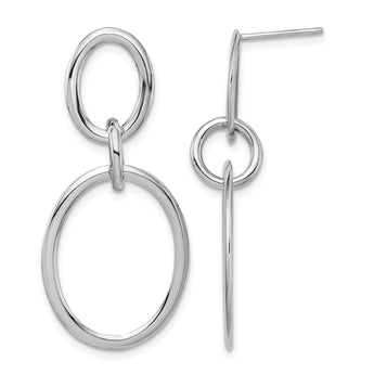 14K White Gold Hoop Earrings - Birthstone Company