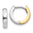 14k Two-tone 2.5mm Round Hinged Hoop Earrings
