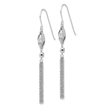 14k White Gold Bead and Chain Dangle Earrings - Birthstone Company