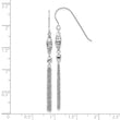14k White Gold Bead and Chain Dangle Earrings