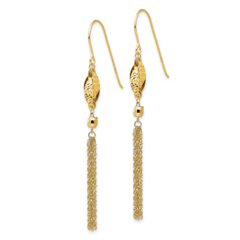 14k Bead and Chain Dangle Earrings