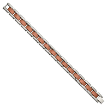 Chisel Tungsten Polished Brown IP-plated 8.5 inch Bracelet