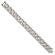 Chisel Tungsten Brushed and Polished with 1/3 carat Diamonds 8.5 inch Bracelet