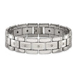 Chisel Tungsten Brushed and Polished with 1/3 carat Diamonds 8.5 inch Bracelet